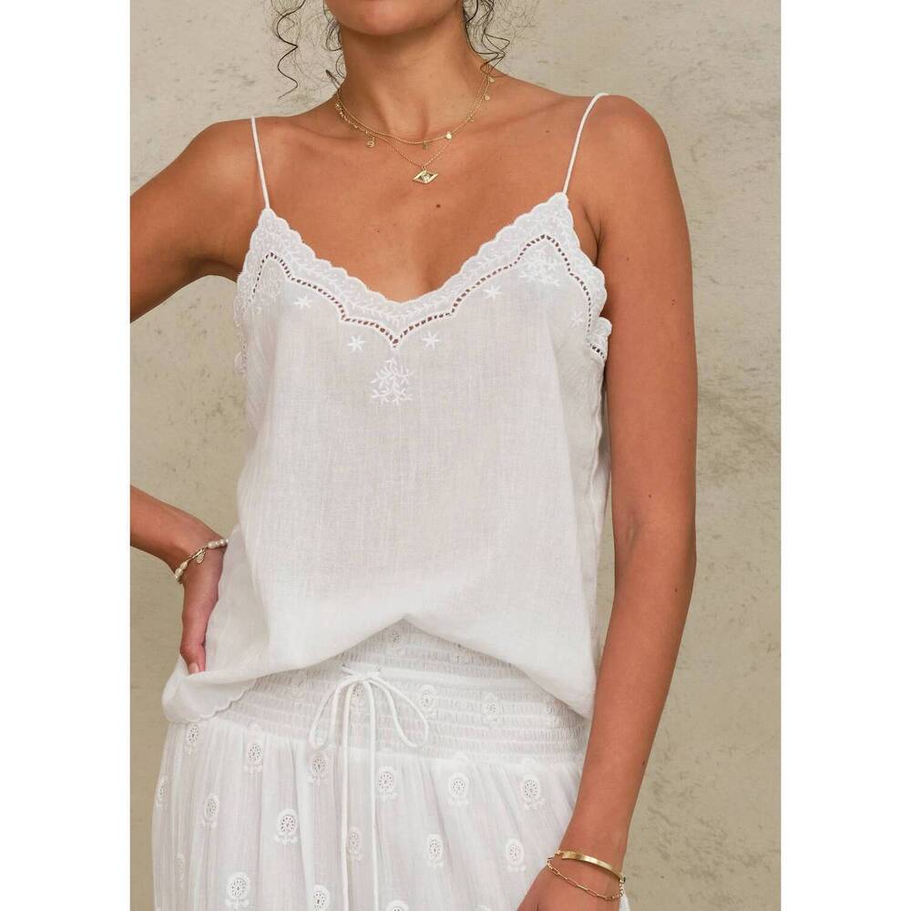 NEW M.A.B.E. lyla embroidered camisole in white